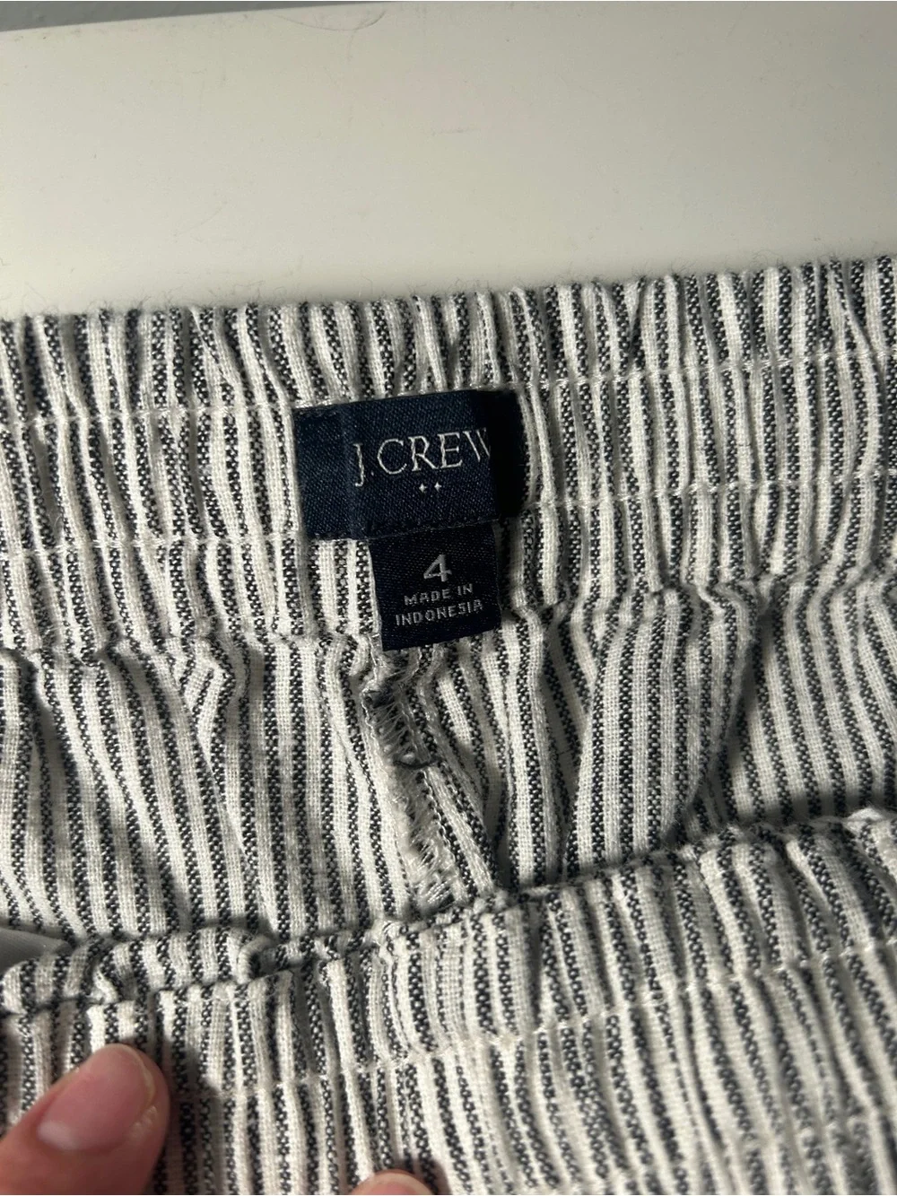 J Crew Drawstring Wide-Leg Pants in Black & White Stripe